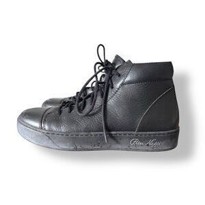 Peter Nappi Black Leather High-Top Sneakers | EU 36 (US 5.5–6) | Made in Italy